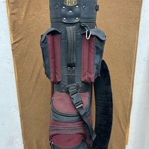 RJ Sports Black and Burgundy Cart Bag